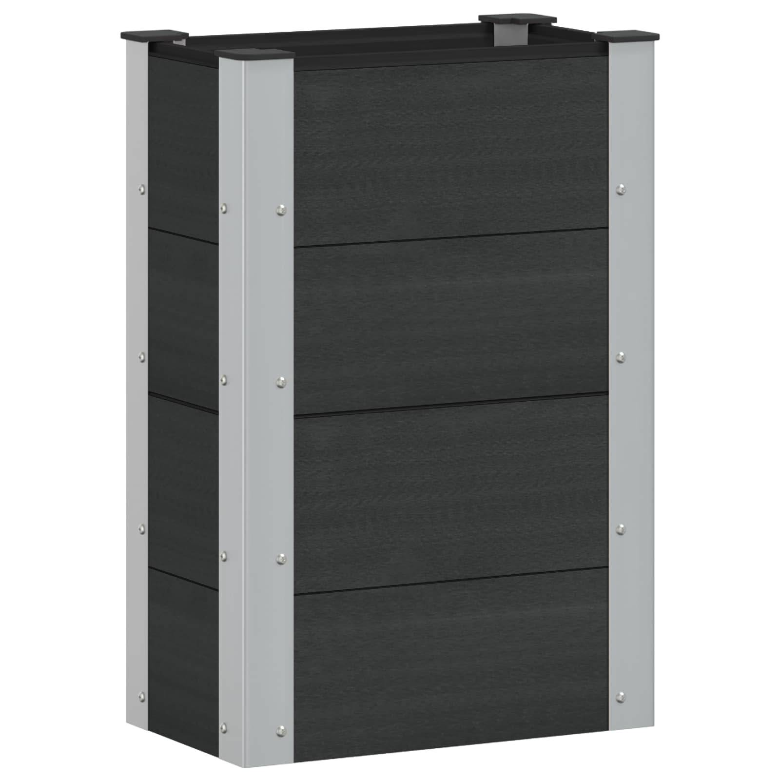 ComfortXL - Jardinière surélevée compacte WPC aluminium petit balcon 50x72cm noir - ComfortXL Outdoor Living - Image 2