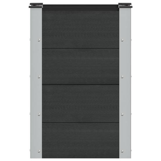 ComfortXL - Jardinière surélevée compacte WPC aluminium petit balcon 50x72cm noir - ComfortXL Outdoor Living - Image 3