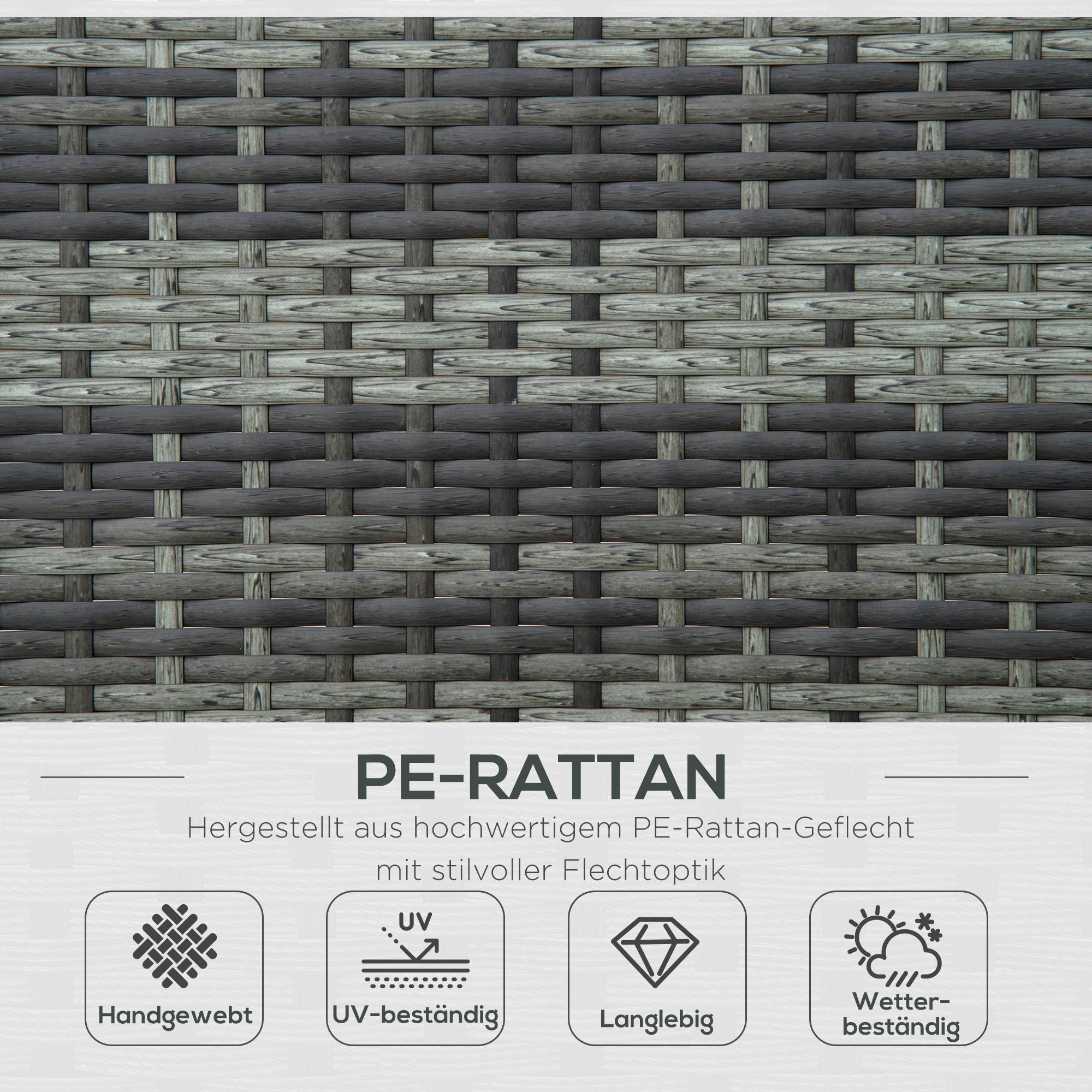 PANGIVO - Bain de soleil double résine tressée gris 196 x 120 x 28 cm - PANGIVO - Image 6