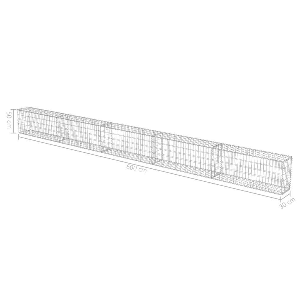 Mur à gabion | Panier de gabion avec couvercles Acier galvanisé 600x30x50 cm - Image 7