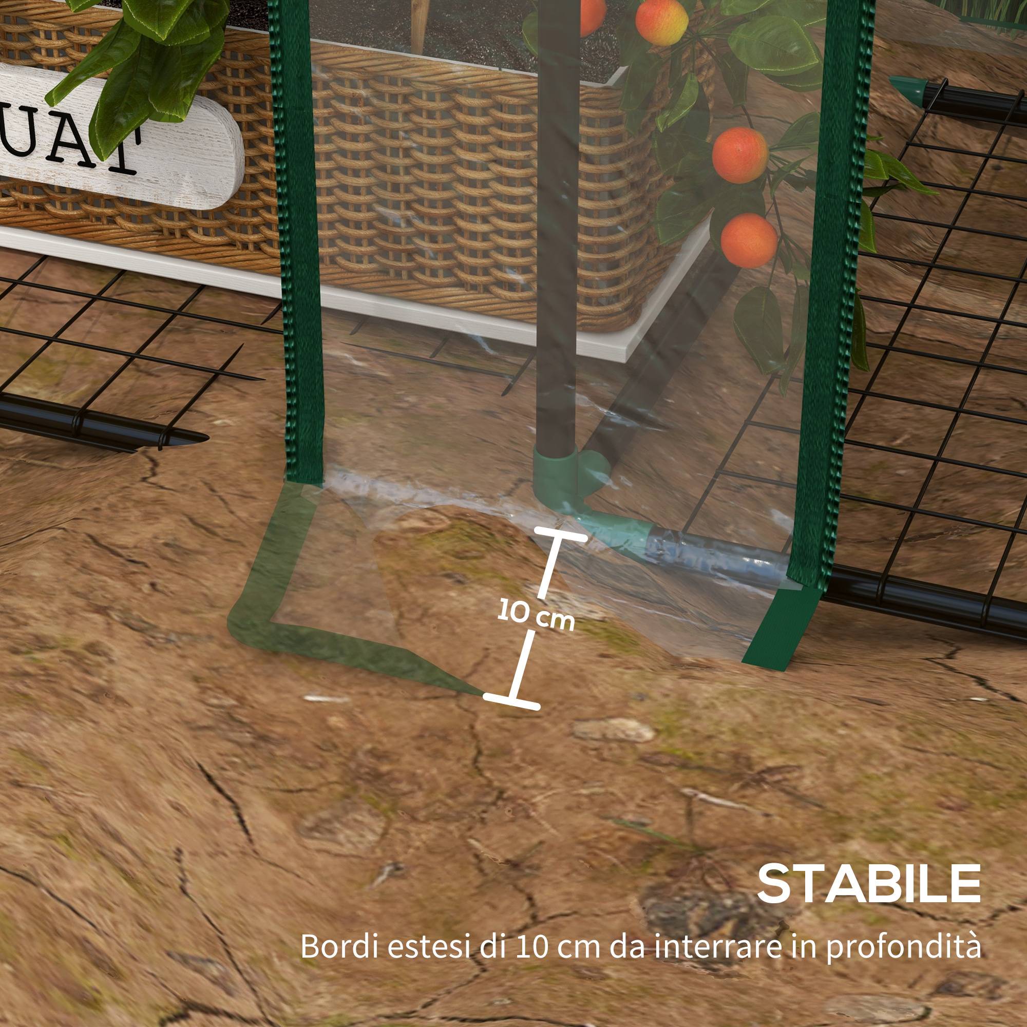 ComfortXL - Serre de balcon acier et PE transparent 143 x 46 x 151 cm 6 étagères 2 portes - ComfortXL Outdoor Living - Image 9