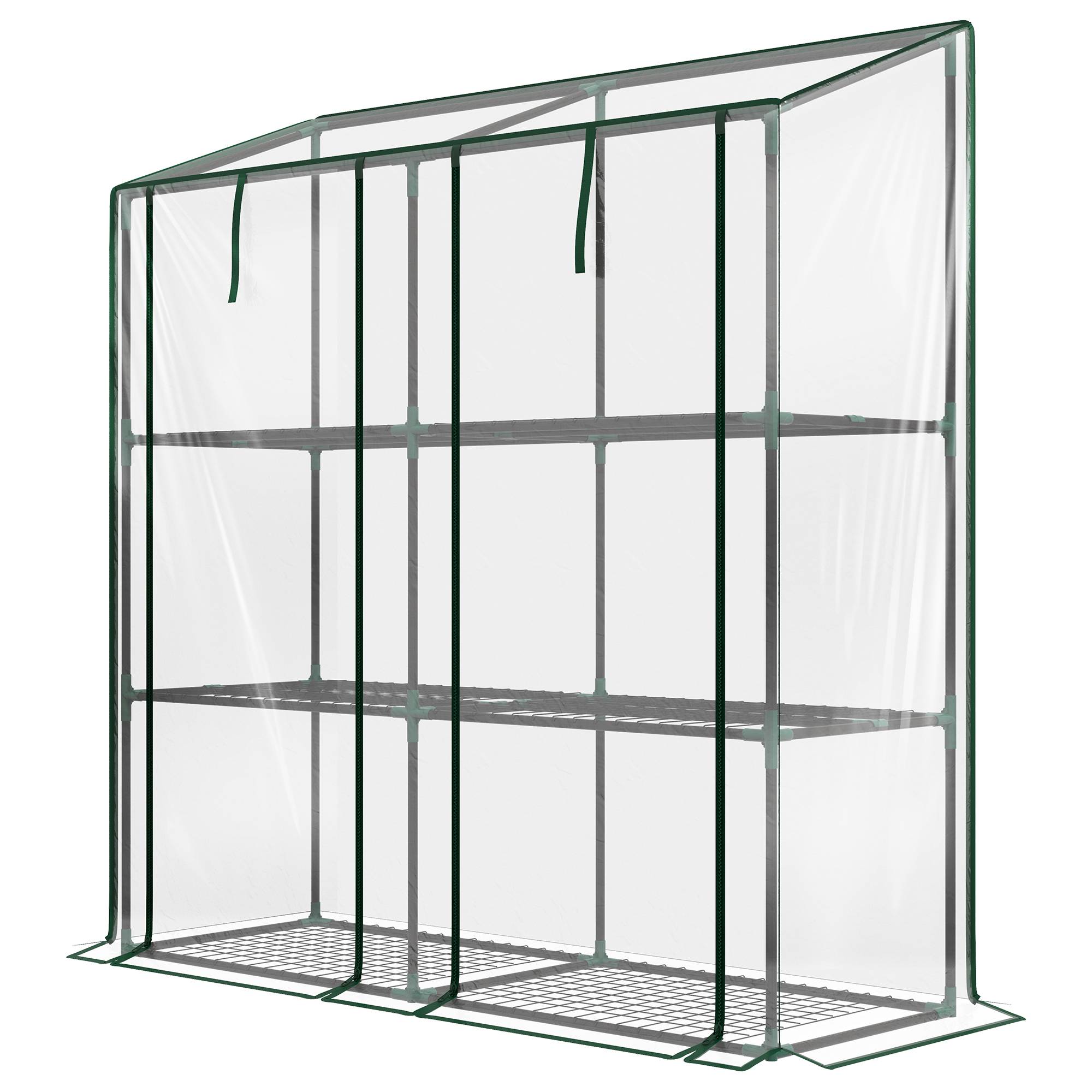 ComfortXL - Serre de balcon acier et PE transparent 143 x 46 x 151 cm 6 étagères 2 portes - ComfortXL Outdoor Living - Image 2