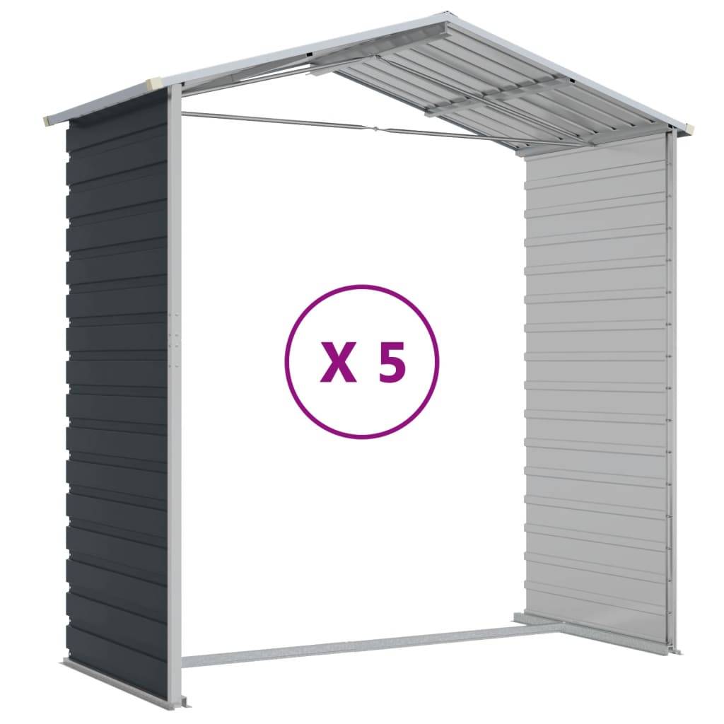 Vidaxl - Abri de jardin anthracite 191x470x198 cm Métal galvanisé vidaXL 3188257 - Image 8