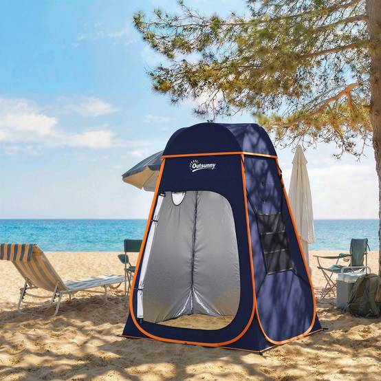Tente de douche polyester bleu foncé 152 x 152 x 200 cm - PANGIVO - Image 3