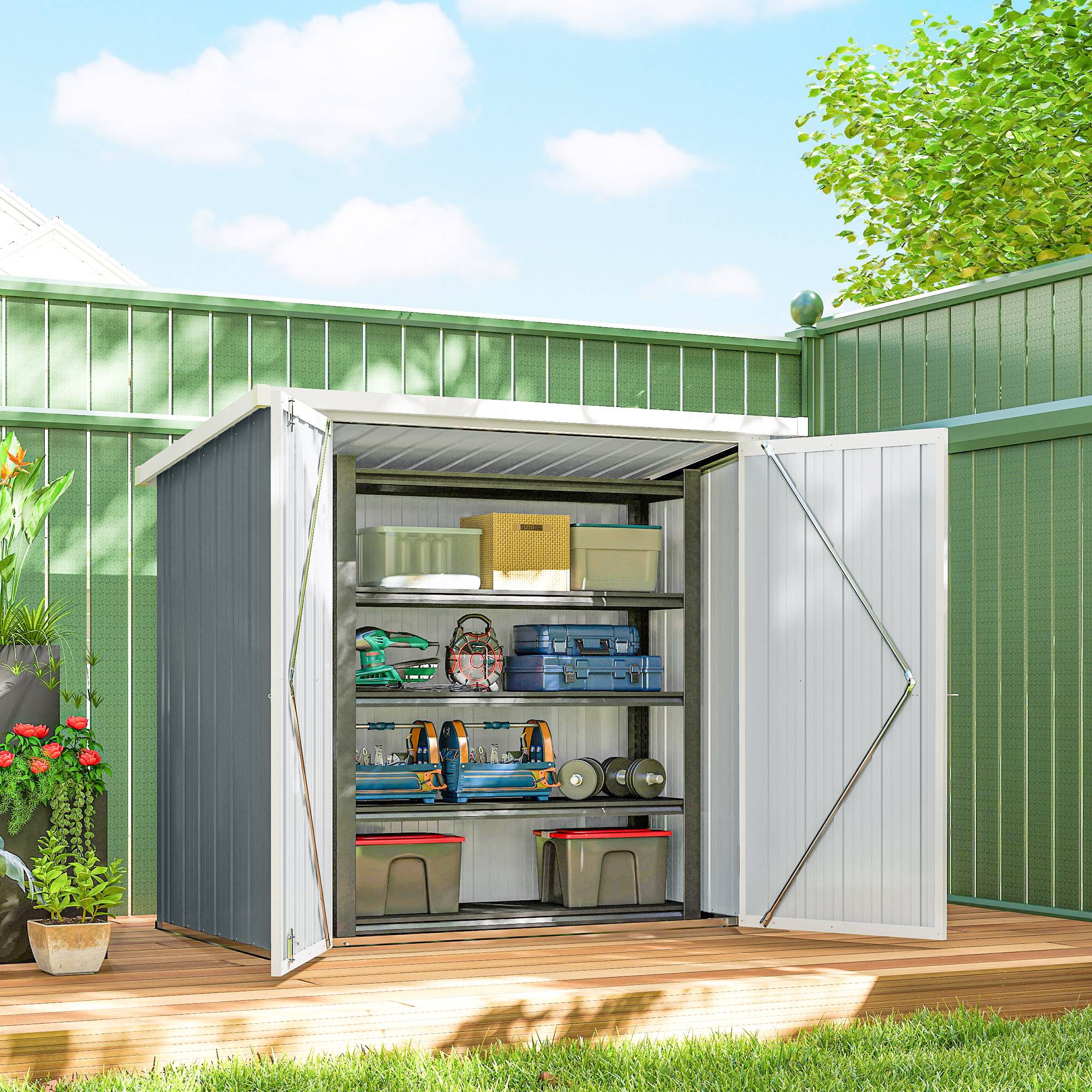 Outsunny - Pergola 3x3m Coulissante Rétractable Fixation Magnétique Tonnelle Abri Soleil UPF30+ Terrasse Patio Polyester 180g/m² Gris - Outsunny - Image 2