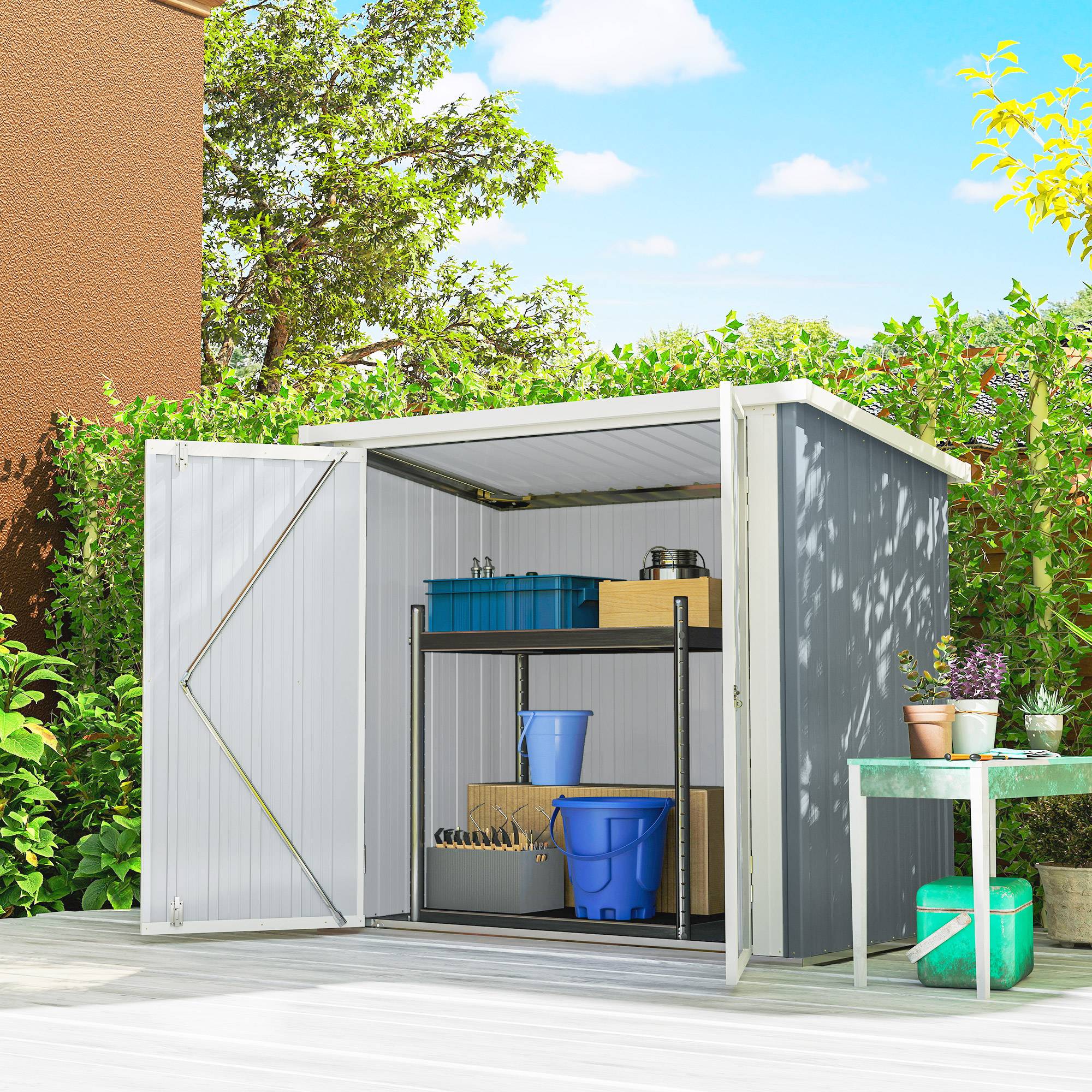 Outsunny - Pergola 3x3m Coulissante Rétractable Fixation Magnétique Tonnelle Abri Soleil UPF30+ Terrasse Patio Polyester 180g/m² Gris - Outsunny - Image 4