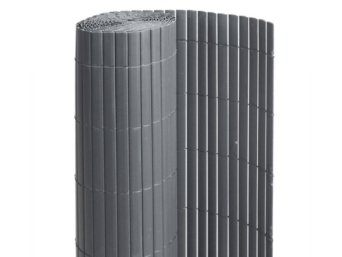 Jardideco - Canisse PVC double face Anthracite 6 m - 2 rouleaux de 3 x 1,50 m - Jardideco