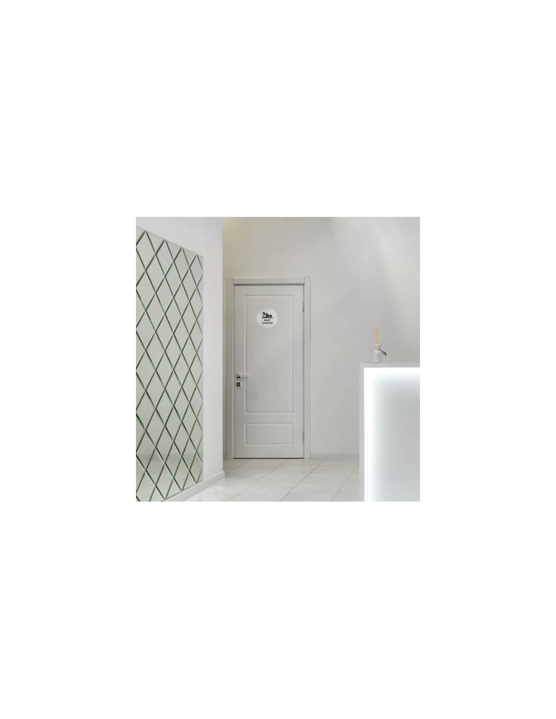 Disque de signalisation Espace Bébé , à visser, inox brossé, marquage noir, Ø76mm - THIRARD - Image 4