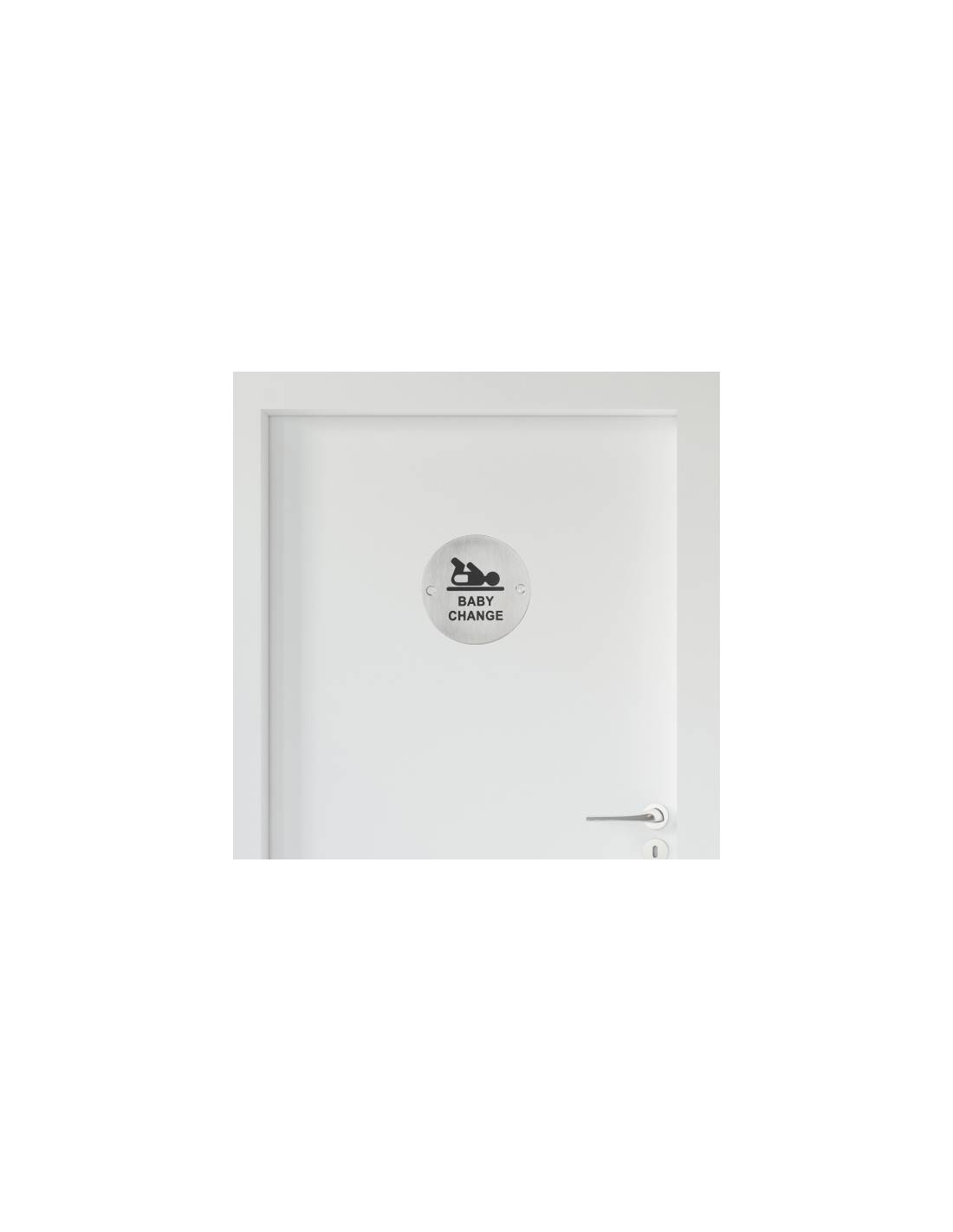 Disque de signalisation Espace Bébé , à visser, inox brossé, marquage noir, Ø76mm - THIRARD - Image 5