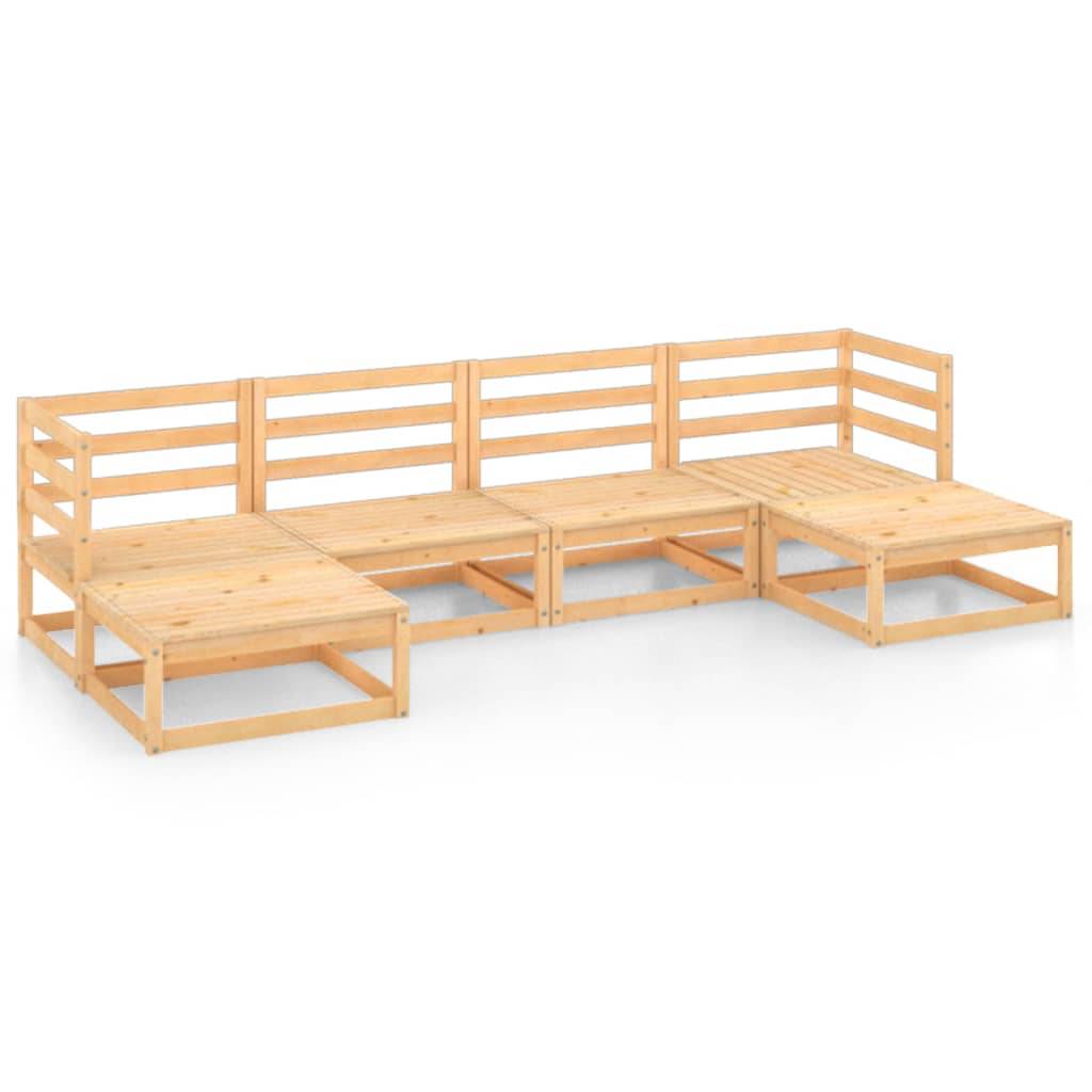 Helloshop26 - Salon de jardin meuble d'extérieur ensemble de mobilier 6 pièces bois de pin massif - Image 1