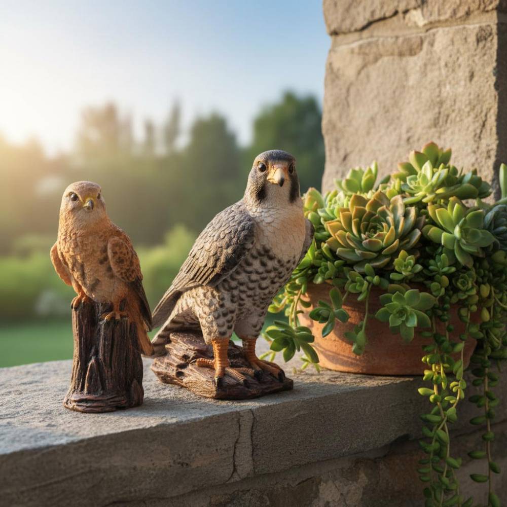 Farmwood Animals - Faucon sur branche en résine Gris - Image 2