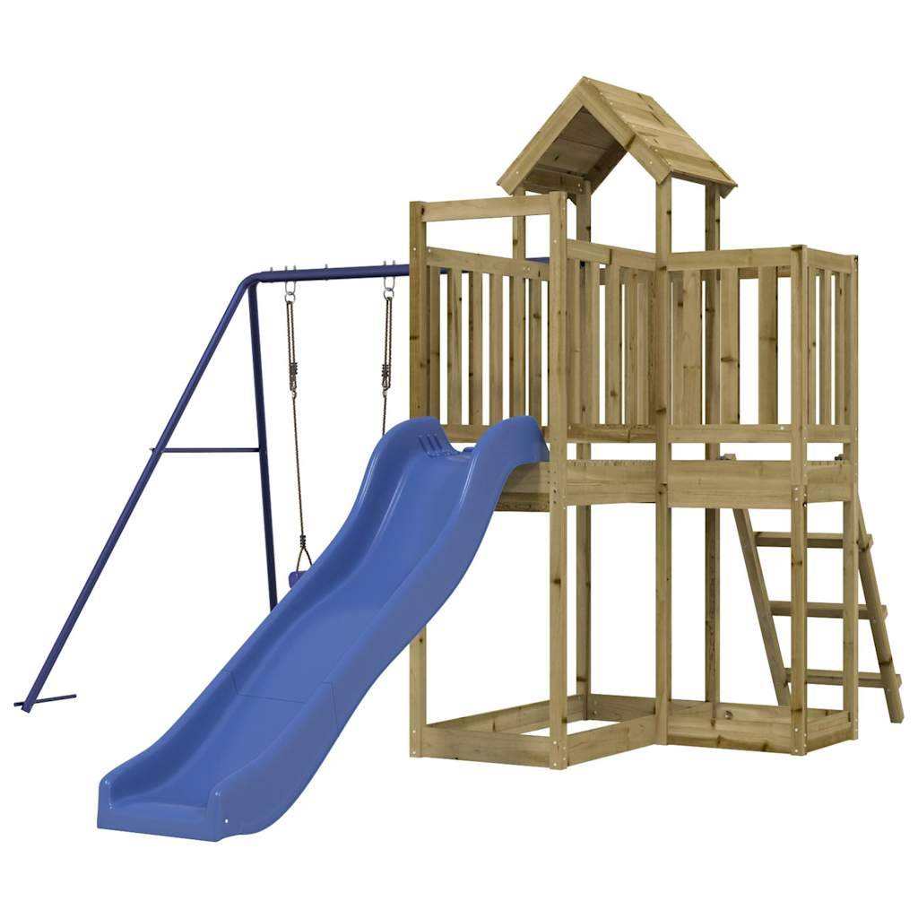 Aire de jeux d'extérieur - Jeu Plein air enfant bois de pin imprégné rj18 - Image 3