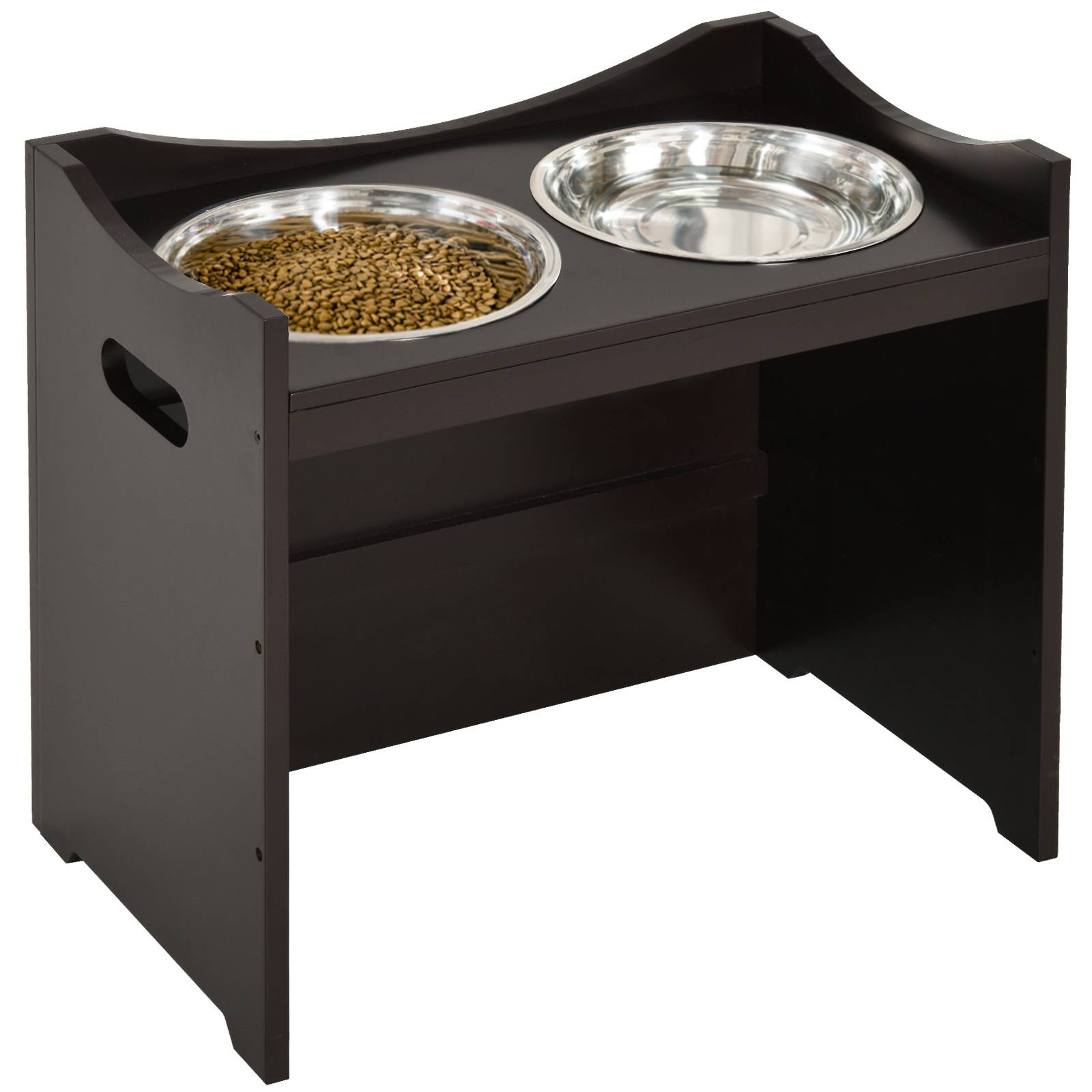 Sans Marque - Gamelle surélevée chien hauteur réglable, 2 gamelles 2L inox, anti-glouton, toutes tailles, café - Image 1
