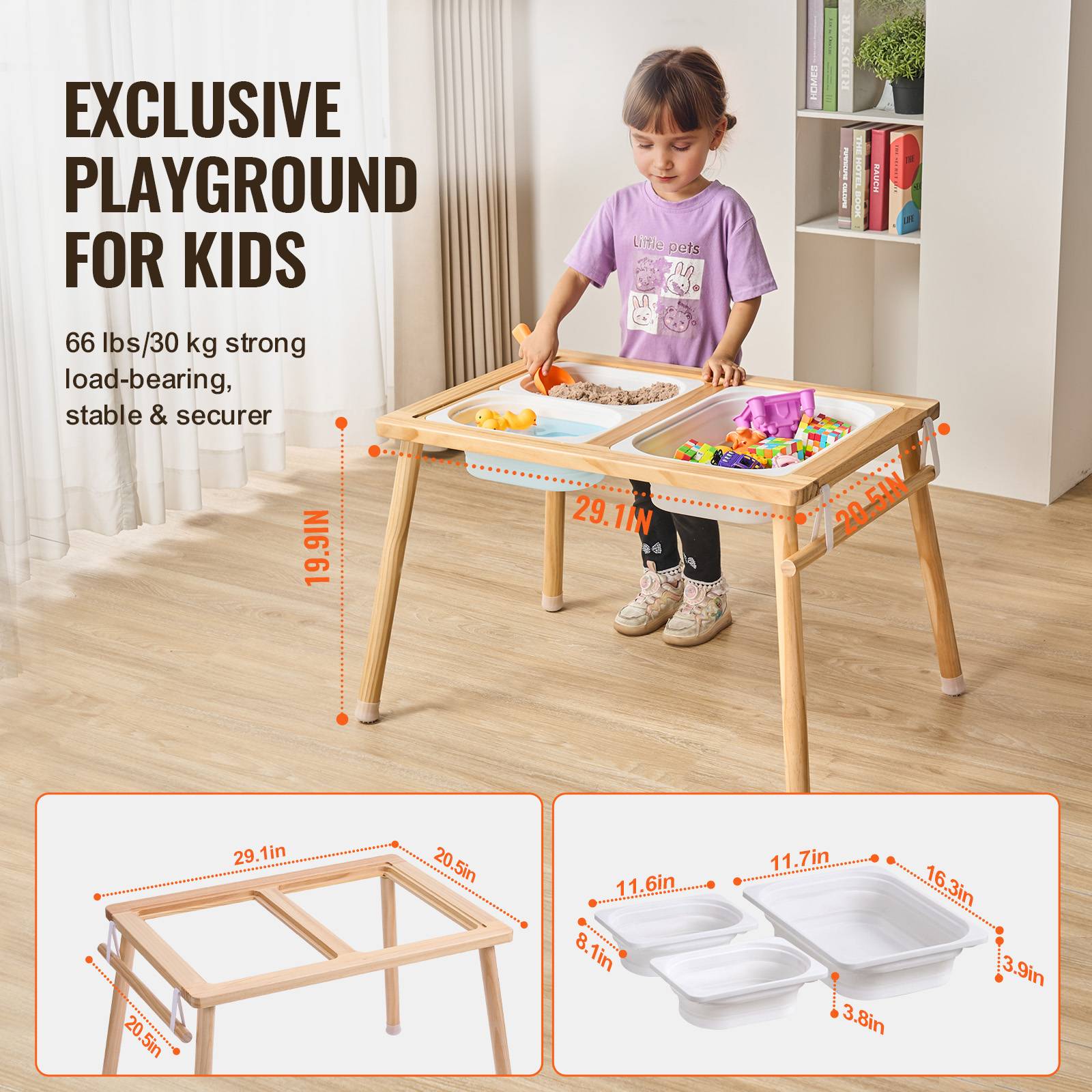 Table d'eau d'extérieur 4 en 1 pour avec eau courante et pompe pour de 4 à 8 ans, piscine extérieure, anniversaire