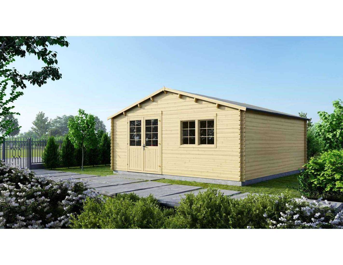 Altanka - Abri de jardin en bois - 36m2 - 6x6m - Ep. 40mm - Couleur: naturel - DOM610 - ALTANKA - Image 2