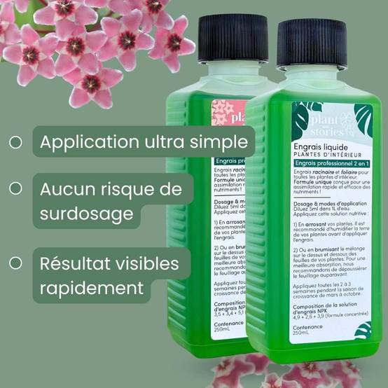 Duo Engrais Pour Toutes Les Plantes d'Intérieur + Engrais spécial Hoya + 2 pipettes graduées offertes ! - Image 3