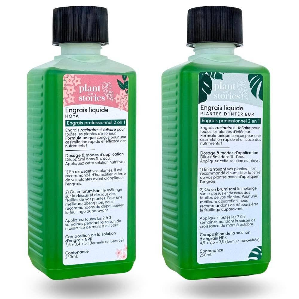 Duo Engrais Pour Toutes Les Plantes d'Intérieur + Engrais spécial Hoya + 2 pipettes graduées offertes ! - Image 1