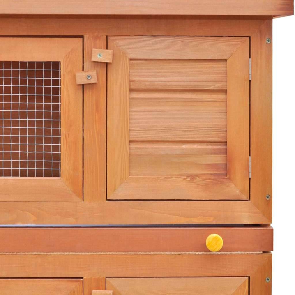 Vidaxl - Clapier d'extérieur Enclos pour petits animaux 4 portes Bois vidaXL 170159 - Image 7