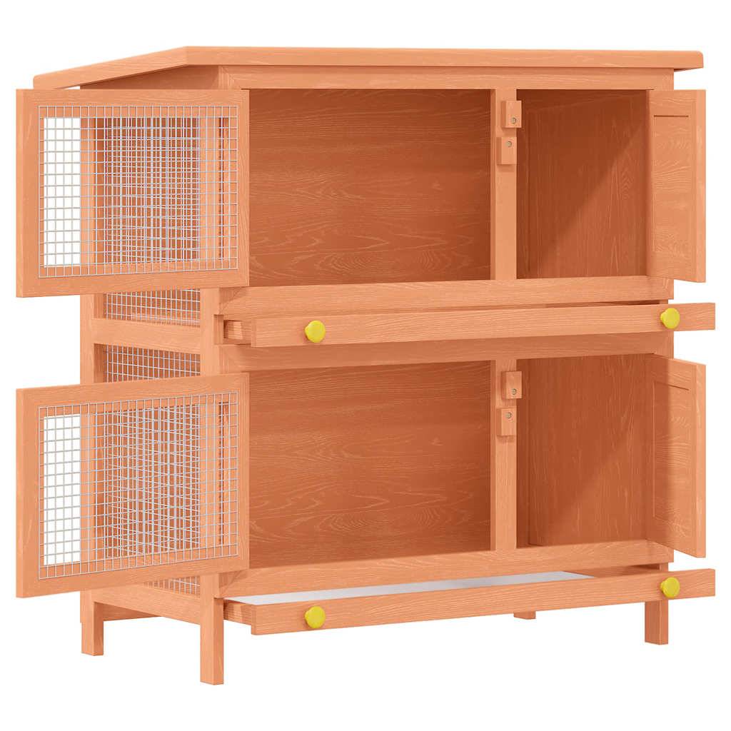 Vidaxl - Clapier d'extérieur Enclos pour petits animaux 4 portes Bois vidaXL 170159 - Image 5
