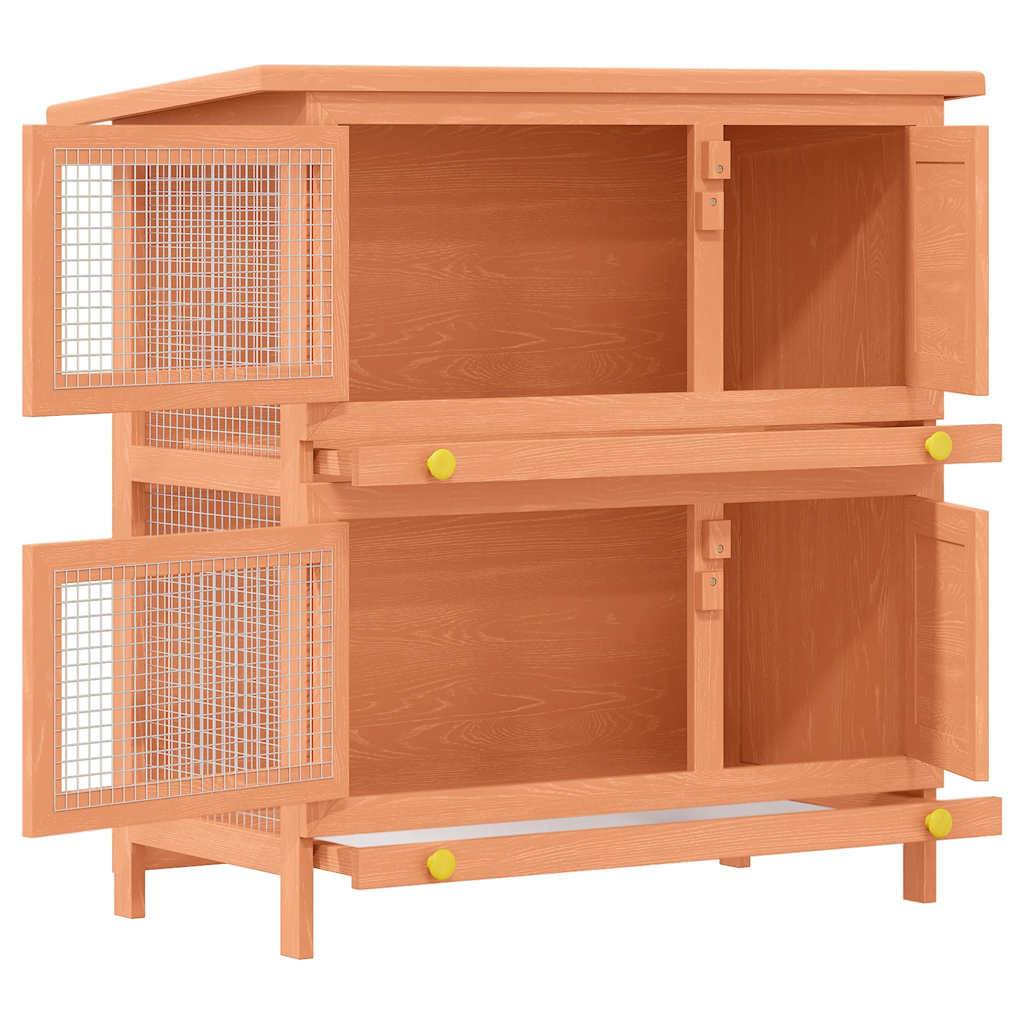 Vidaxl - Clapier d'extérieur Enclos pour petits animaux 4 portes Bois vidaXL 170159 - Image 9