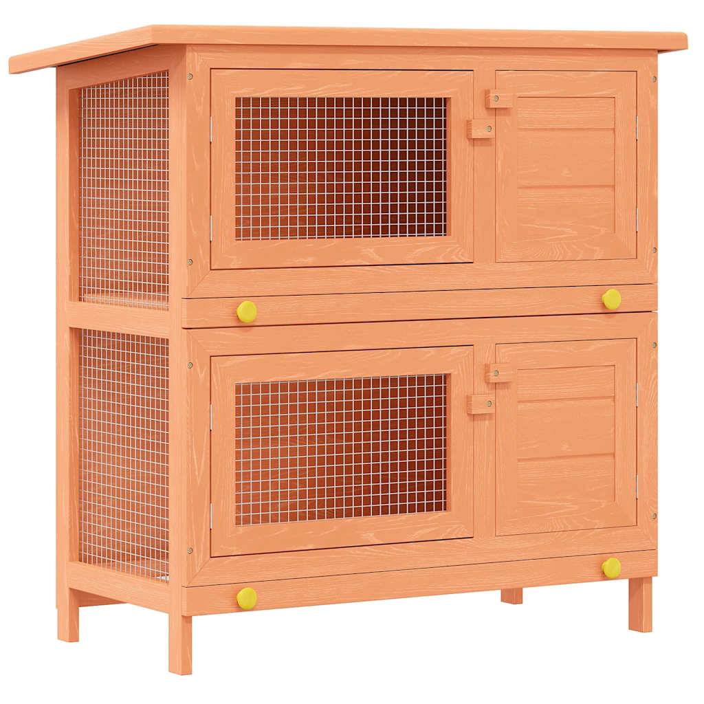 Vidaxl - Clapier d'extérieur Enclos pour petits animaux 4 portes Bois vidaXL 170159 - Image 2