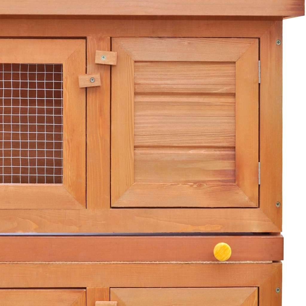 Vidaxl - Clapier d'extérieur Enclos pour petits animaux 4 portes Bois vidaXL 170159 - Image 4