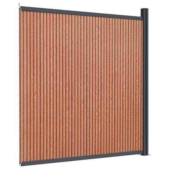 Panneau de clôture WPC aluminium marron 173 x 186 cm - PANGIVO - Image 2