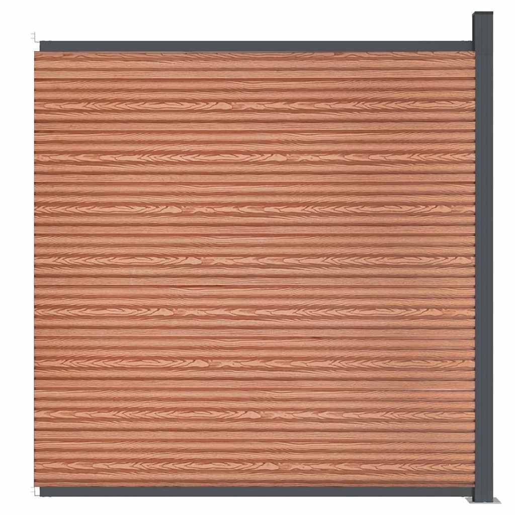 Panneau de clôture WPC aluminium marron 173 x 186 cm - PANGIVO - Image 4
