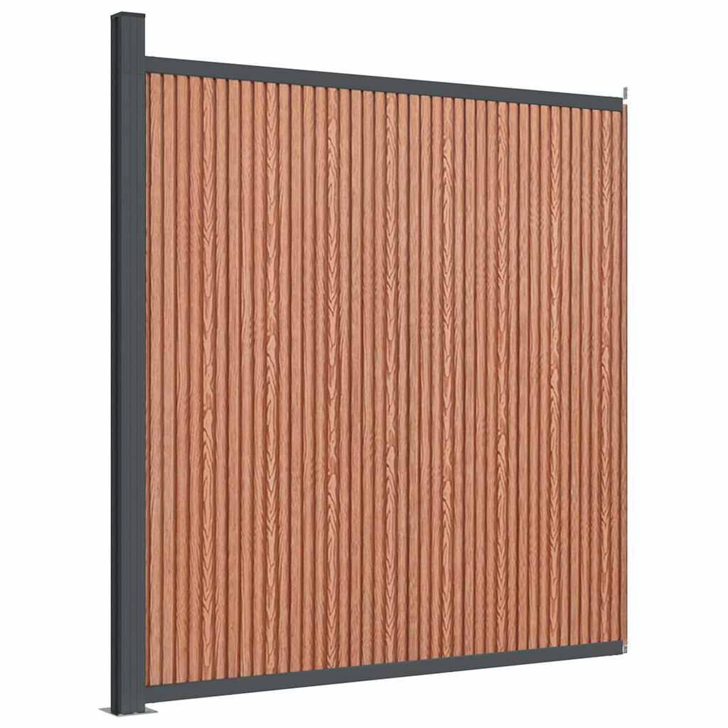 Panneau de clôture WPC aluminium marron 173 x 186 cm - PANGIVO - Image 5