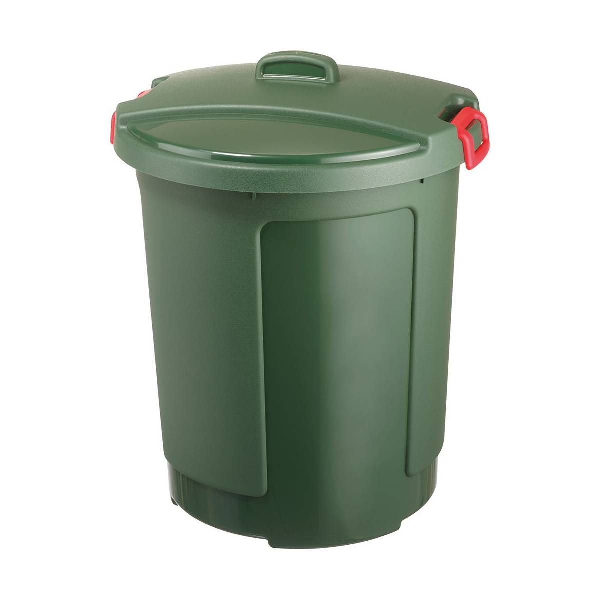 Sunware - Poubelle de jardin couvercle et poignées 75 L Megano Vert- plastique - Image 1