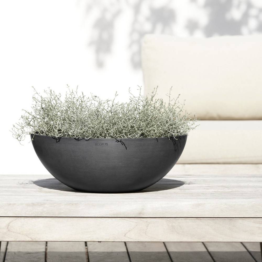 Ecopots - Pot Rond Vienna 50 Gris Foncé - Ø 50 x H. 18 cm - 22,3 L ECOPOTS - Image 4