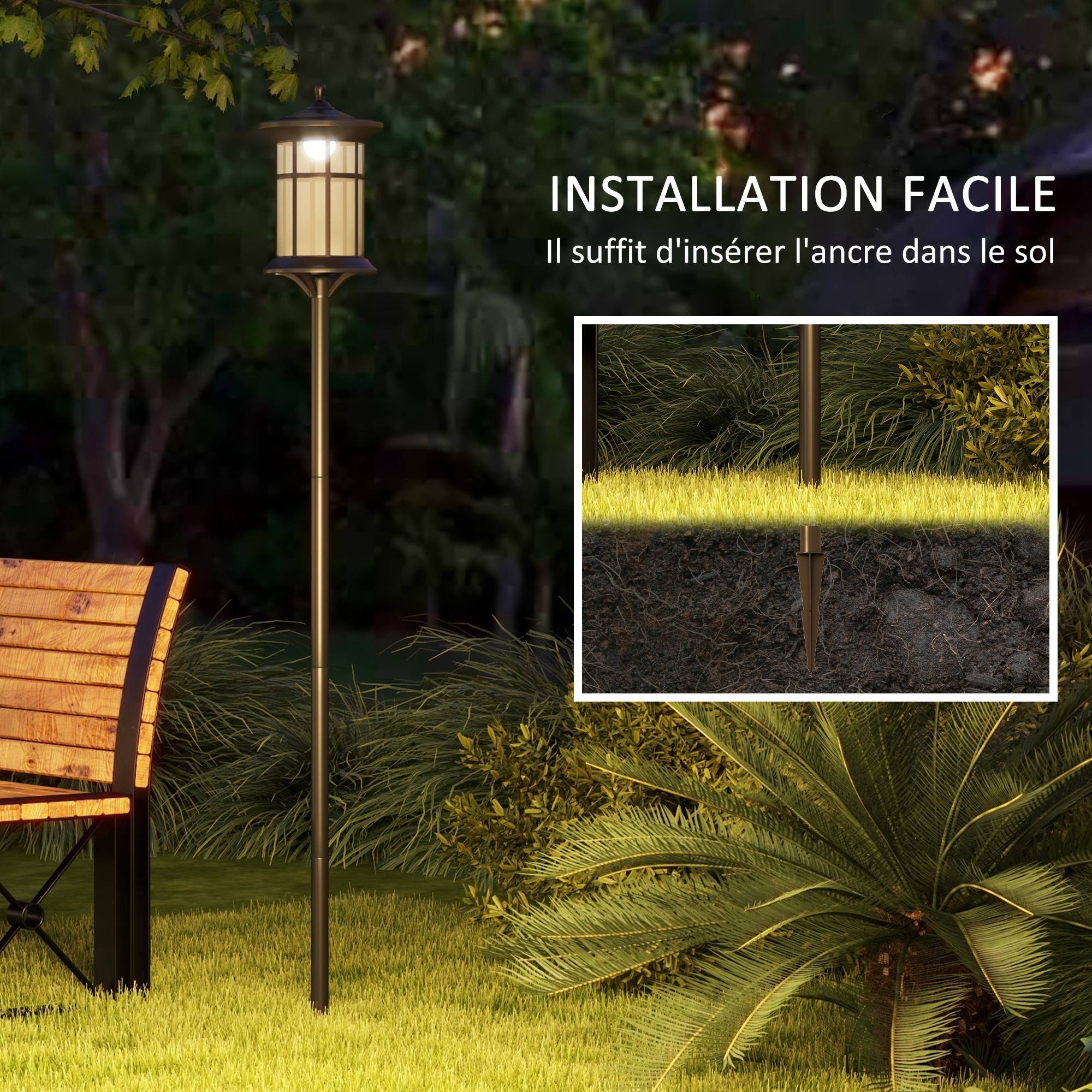Lumière Solaire Extérieur JIMACRO – 12 LEDs, 8 Pièces, étanche, Pour Jardin Ou Allée