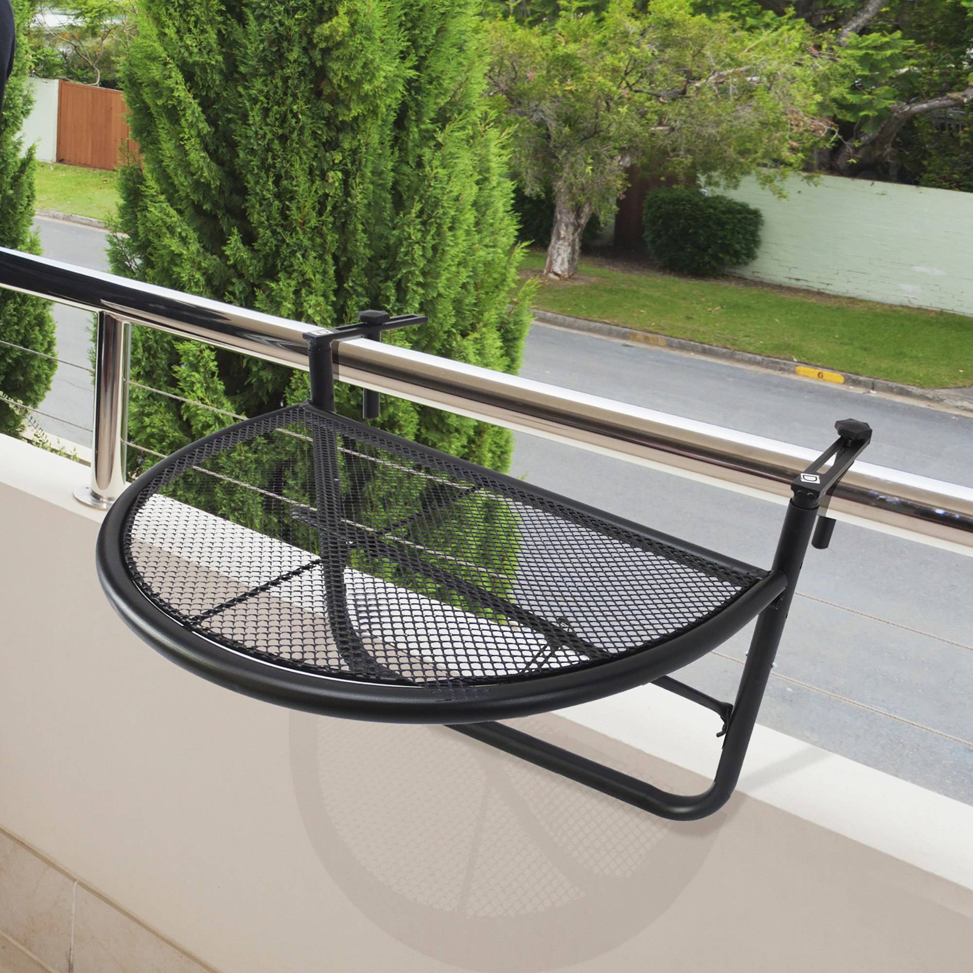 Table suspendue de balcon métal blanc 60 x 47 x 50 cm - PANGIVO - Image 4