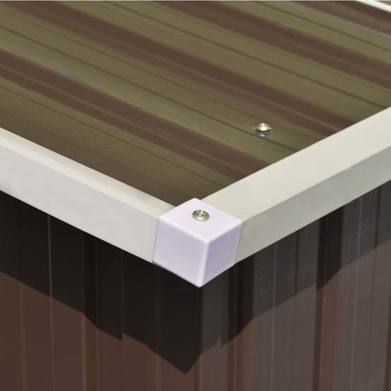 Abri de Jardin Acier Galvanisé Extérieur Rangement Outils 257x392cm Marron - ComfortXL Outdoor Living - Image 8