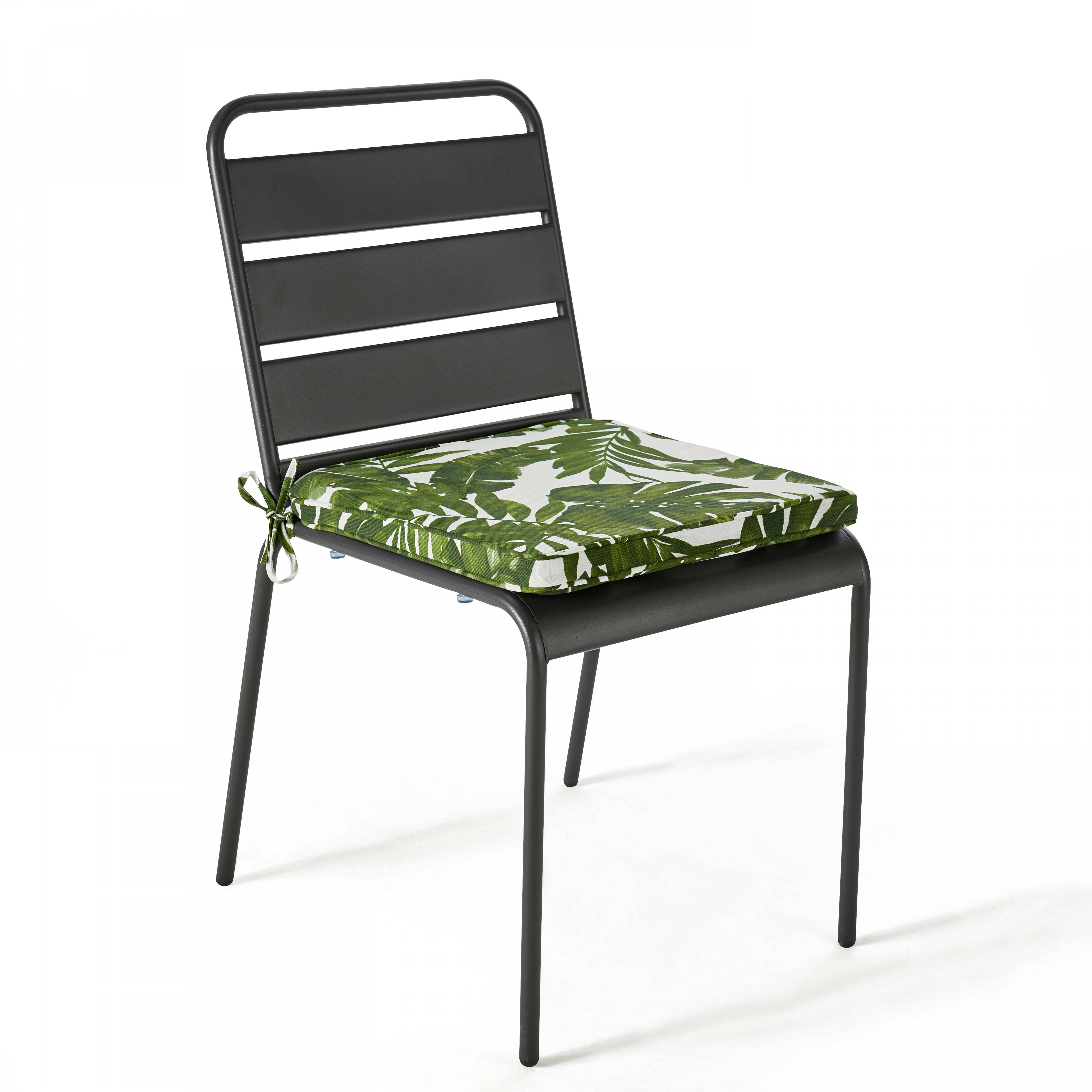 Oviala - Lot de 4 galettes de chaise polyester jungle 40x40x3 cm Paita - Oviala - Image 3