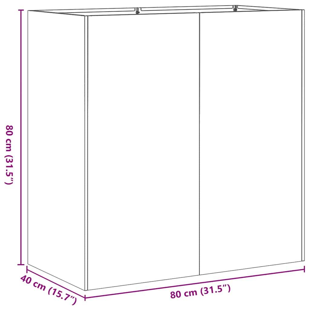 Jardinière acier inoxydable argenté 80 x 40 x 80 cm, Poids:12.15kg - PANGIVO - Image 9