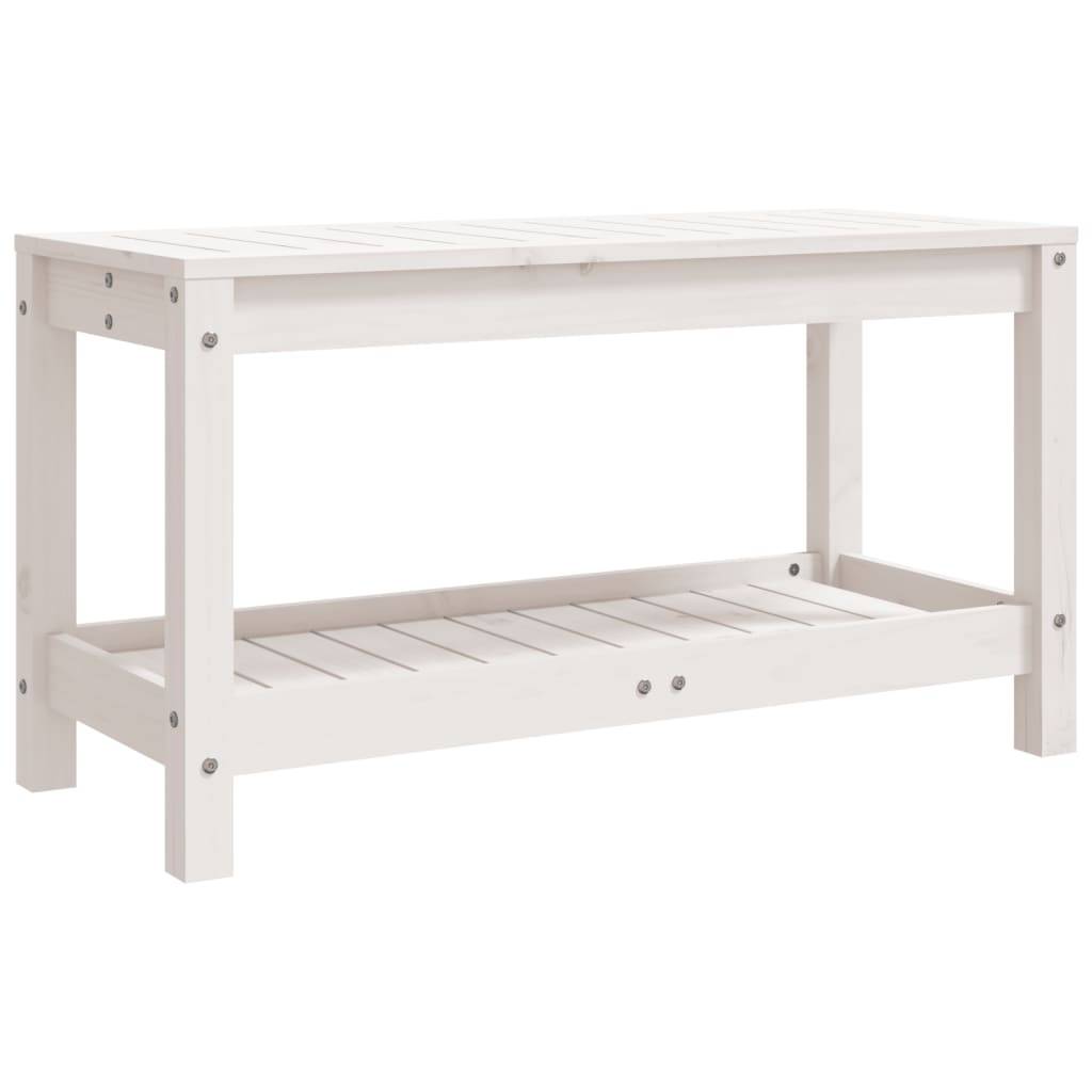 Maison Chic - Banc de jardin - Banc d'extérieur - Banquette blanc 82,5x35x45 cm bois massif de pin - Image 5