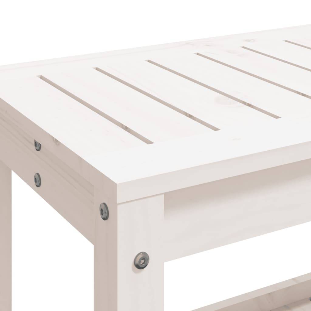 Maison Chic - Banc de jardin - Banc d'extérieur - Banquette blanc 82,5x35x45 cm bois massif de pin - Image 7