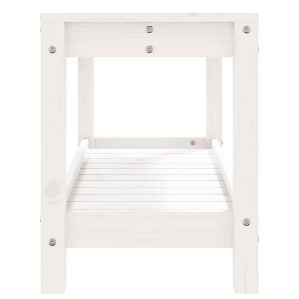Maison Chic - Banc de jardin - Banc d'extérieur - Banquette blanc 82,5x35x45 cm bois massif de pin - Image 6
