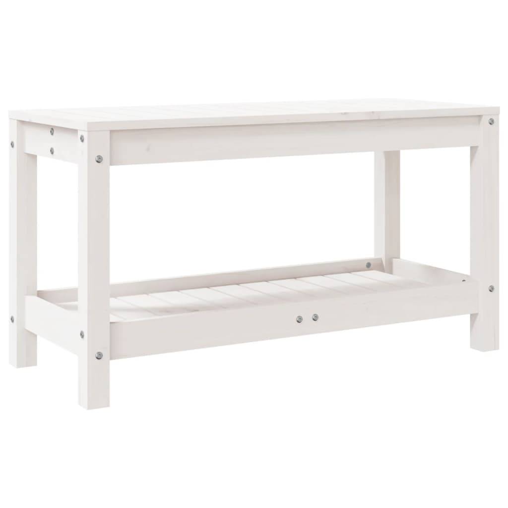 Maison Chic - Banc de jardin - Banc d'extérieur - Banquette blanc 82,5x35x45 cm bois massif de pin - Image 1