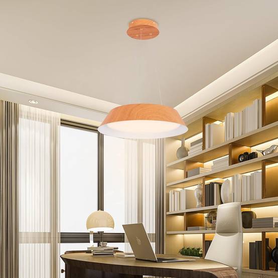 Lustre Suspension Moderne, Luminaire Suspendu LED à Lumière Chaude 3000 K, Ø 40 CM, Naturel - Image 2