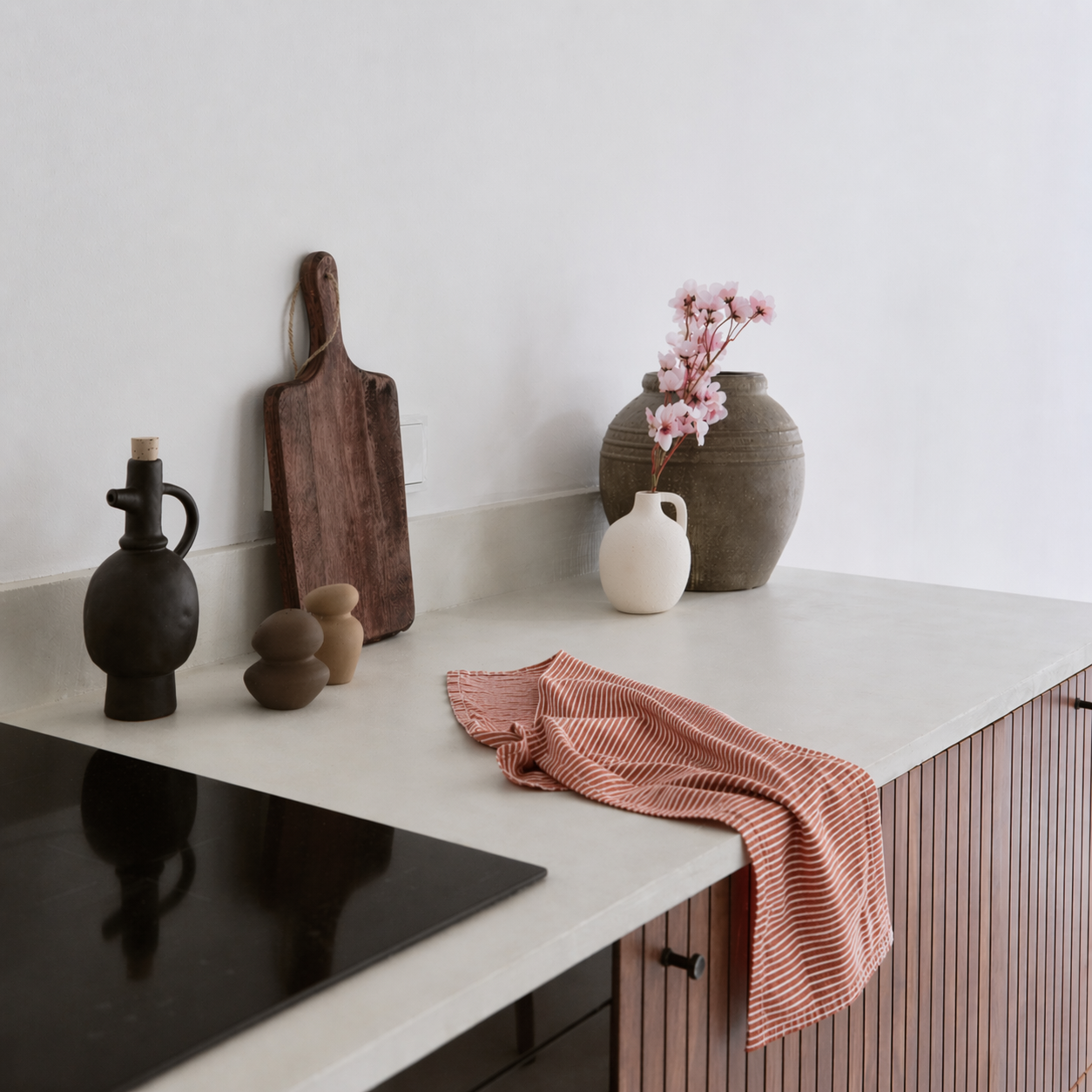 Home Maison - Torchon de cuisine en coton à fines rayures tissées - HOME MAISON - Coton - Terracotta - Image 5