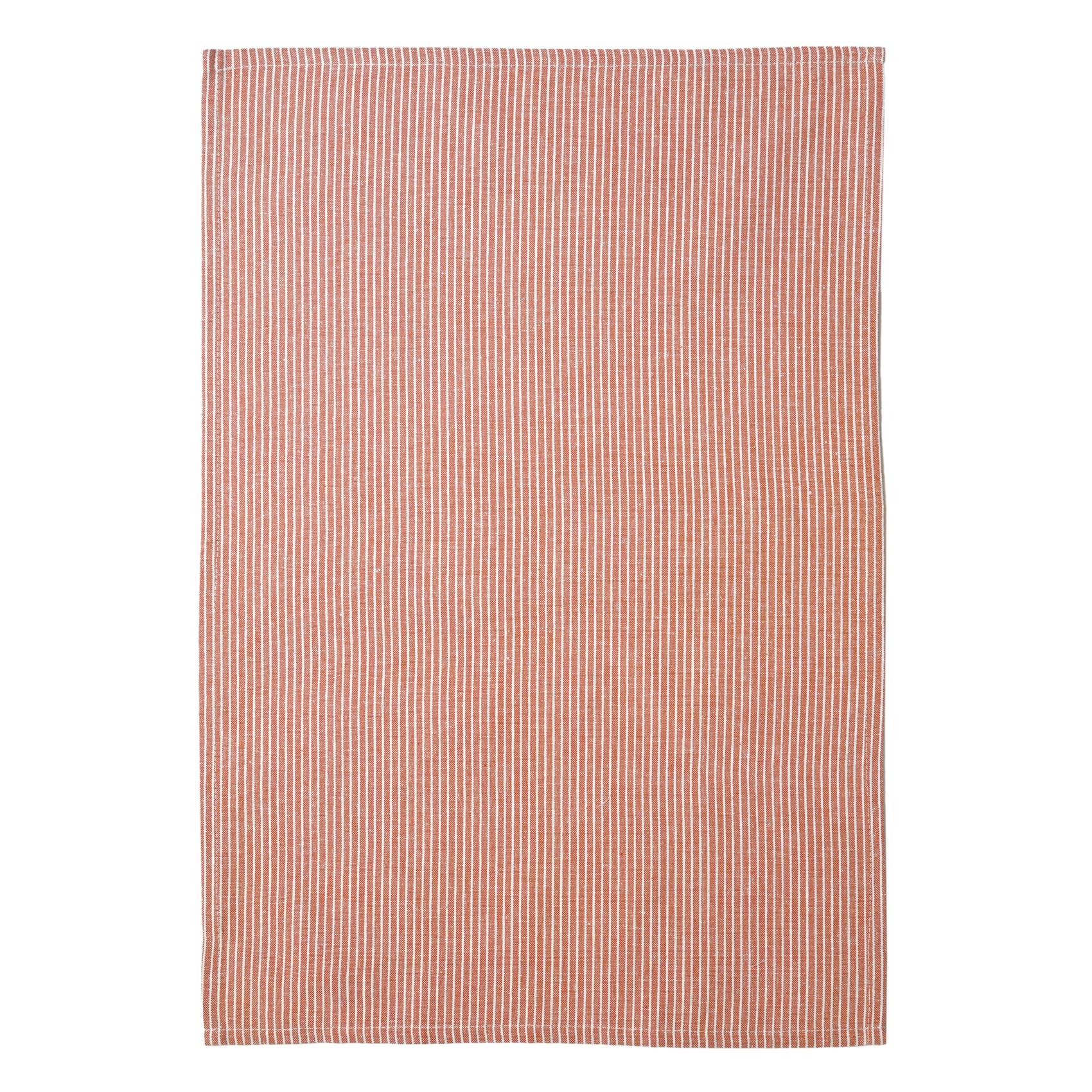 Home Maison - Torchon de cuisine en coton à fines rayures tissées - HOME MAISON - Coton - Terracotta - Image 3