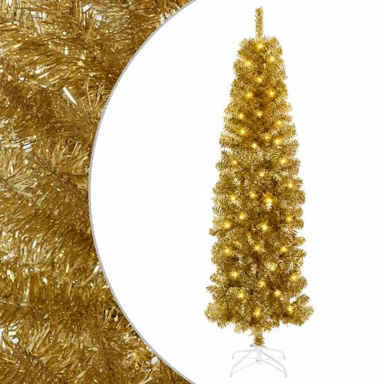 Vidaxl - Arbre de Noël slim artificiel avec boules 180 cm 300 LED vidaXL 3461177 - Image 2