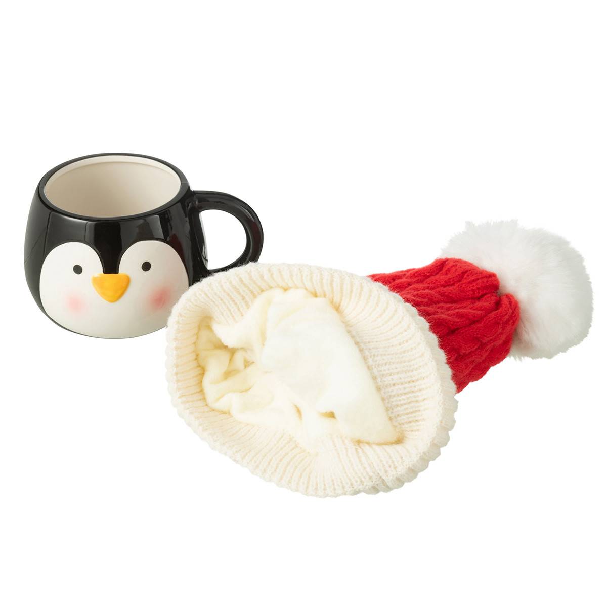 J-Line - Tasse en Céramique & Bonnet "Pingouin" 30cm Multicolore - Image 3