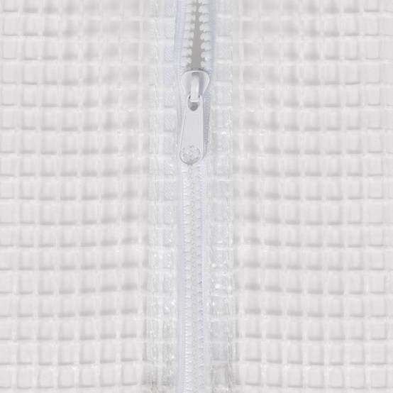 Bâche de rechange pour serre de jardin tunnel 12m² 4 x 3 x 2 m anti-UV avec porte et fenêtres ZEBRA blanche toutes saisons - Image 5