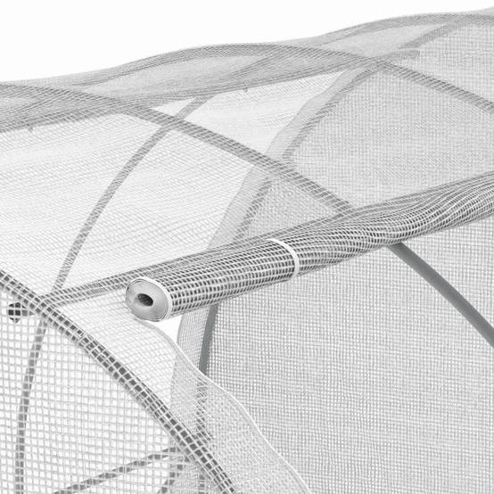 Bâche de rechange pour serre de jardin tunnel 12m² 4 x 3 x 2 m anti-UV avec porte et fenêtres ZEBRA blanche toutes saisons - Image 4