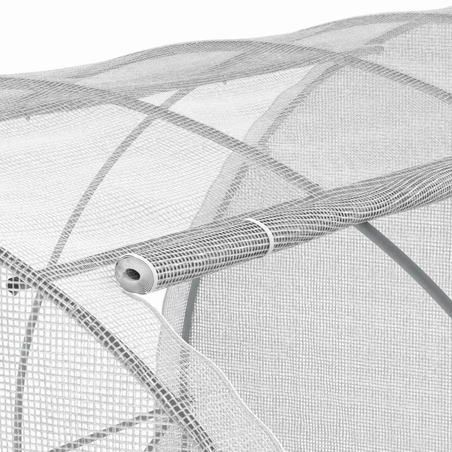 Bâche de rechange pour serre de jardin tunnel 12m² 4 x 3 x 2 m anti-UV avec porte et fenêtres ZEBRA blanche toutes saisons - Image 4