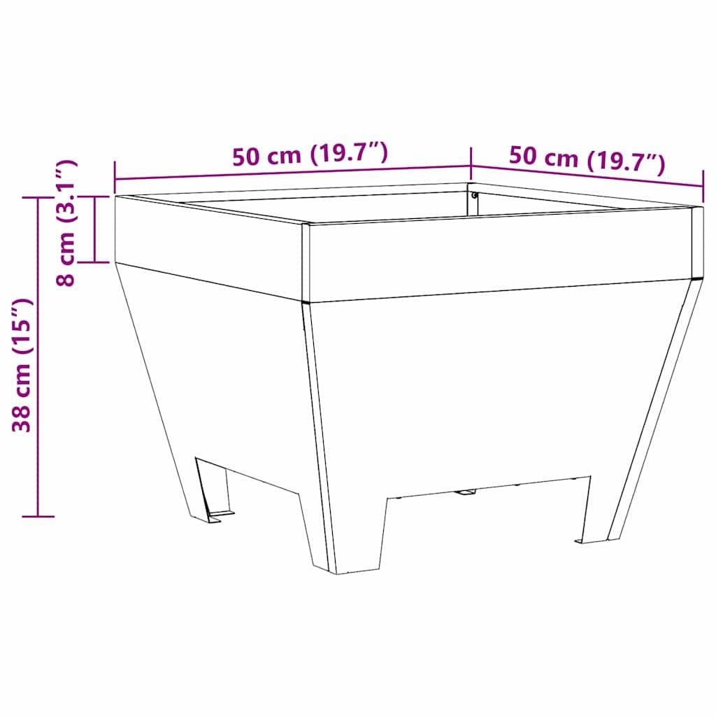 ComfortXL - Brasero carré foyer extérieur en acier pour jardin terrasse 50x38 cm Marron – ComfortXL Outdoor Living - Image 5