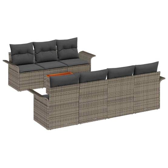 ComfortXL - Salon de jardin 8 places en polyrotin avec rangement et table Gris – ComfortXL Outdoor Living - Image 2